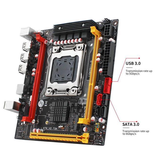 X79 Motherboard Set With E5 2620V2 CPU 2*8GB 1600MHZ REG ECC Ram Combo Support USB2.0 NVME M.2 Kit