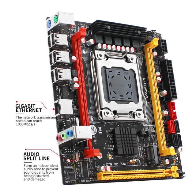 X79 Motherboard Set With E5 2620V2 CPU 2*8GB 1600MHZ REG ECC Ram Combo Support USB2.0 NVME M.2 Kit