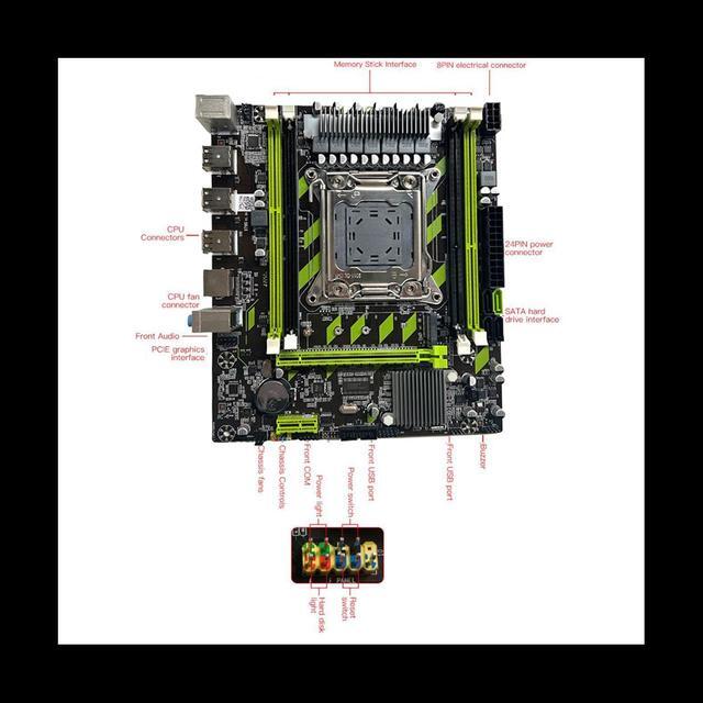 X79G PC Game Motherboard+Switch Cable LGA2011 4XDDR3 RECC RAM Slot M.2 NVME PCIE X16 6XUSB2.0 SATA3.0 Server Motherboard