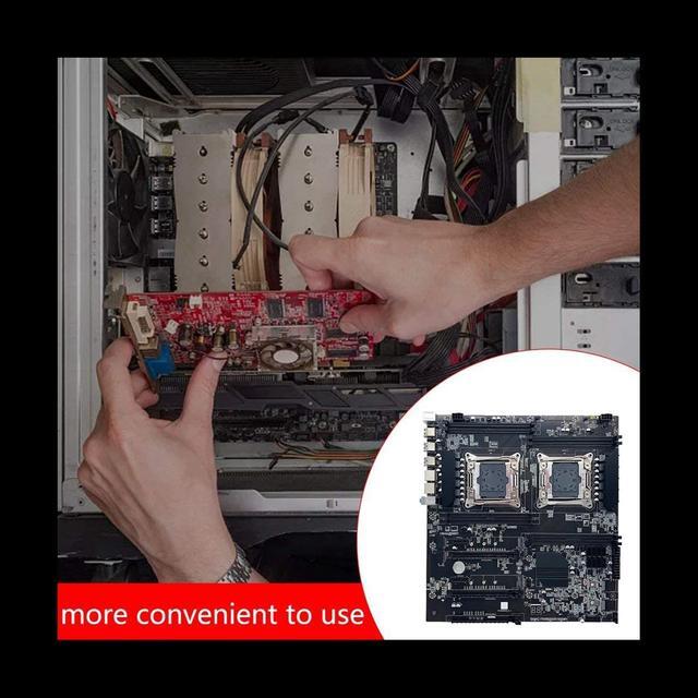 X99 Dual CPU ALEO Mining Motherboard+SATA Cable+Baffle LGA2011 V3/V4 8XDDR4 Slot PCIE 16X 8XSATA3.0 Supports 5 GPU Miner
