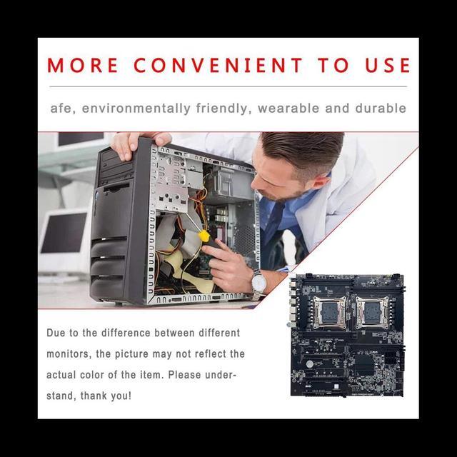 X99 Dual CPU ALEO Mining Motherboard+SATA Cable+Baffle LGA2011 V3/V4 8XDDR4 Slot PCIE 16X 8XSATA3.0 Supports 5 GPU Miner