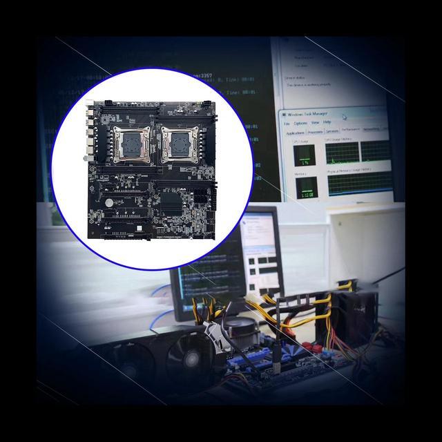 X99 Dual CPU ALEO Mining Motherboard+SATA Cable+Baffle LGA2011 V3/V4 8XDDR4 Slot PCIE 16X 8XSATA3.0 Supports 5 GPU Miner