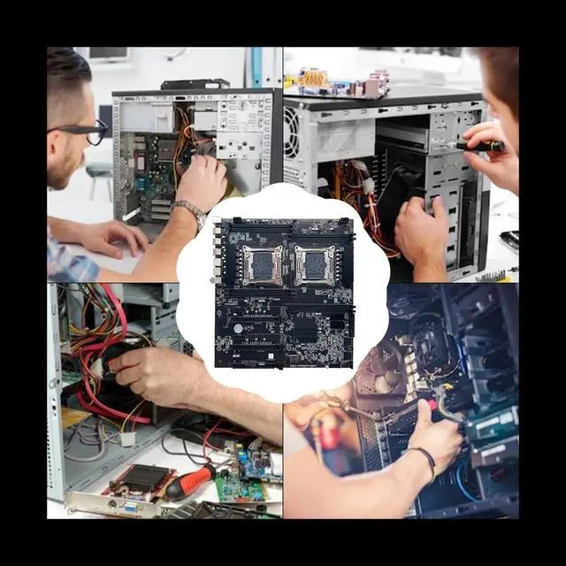 X99 Dual CPU ALEO Mining Motherboard+SATA Cable+Baffle LGA2011 V3/V4 8XDDR4 Slot PCIE 16X 8XSATA3.0 Supports 5 GPU Miner