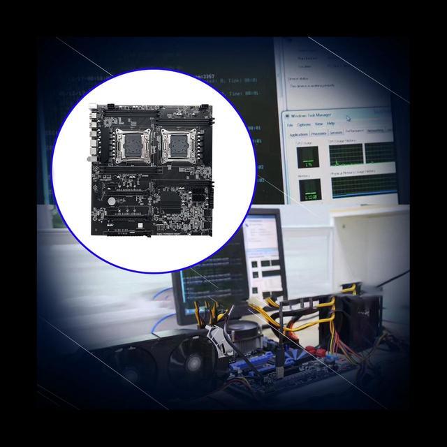 X99 Dual CPU ALEO Mining Motherboard+Switch Cable+Thermal Grease+Baffle LGA2011 V3/V4 8XDDR4 Slot SATA3.0 Support 5 GPU