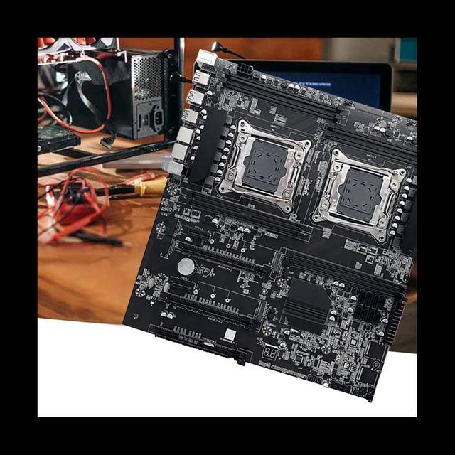 X99 Dual CPU ALEO Mining Motherboard+Switch Cable+Thermal Grease+Baffle LGA2011 V3/V4 8XDDR4 Slot SATA3.0 Support 5 GPU