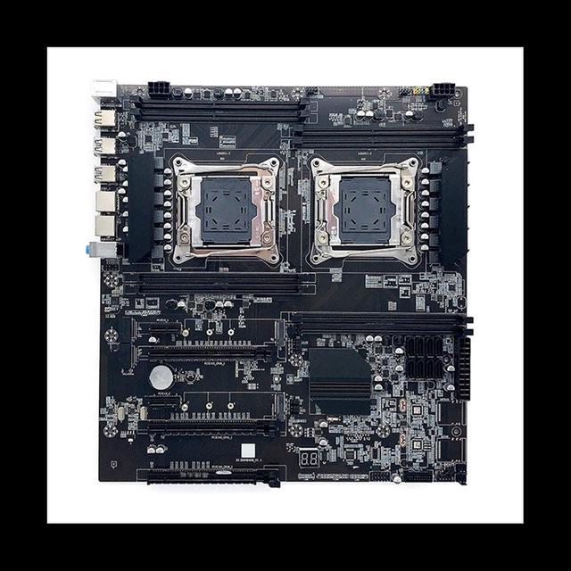 X99 Dual CPU Motherboard+2XE5 2620 V3 CPU+DDR4 4G RECC RAM+SATA Cable+Thermal Pad LGA 2011 8XDDR4 Slot For ALEO Mining