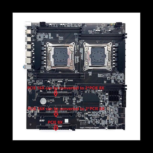 X99 Dual CPU Motherboard+2XE5 2620 V3 CPU+DDR4 4G RECC RAM+SATA Cable+Thermal Pad LGA 2011 8XDDR4 Slot For ALEO Mining