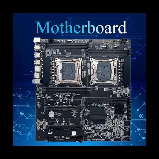 X99 Dual CPU Motherboard+2XE5 2620 V3 CPU+DDR4 4G RECC RAM+SATA Cable+Thermal Pad LGA 2011 8XDDR4 Slot for ALEO Mining