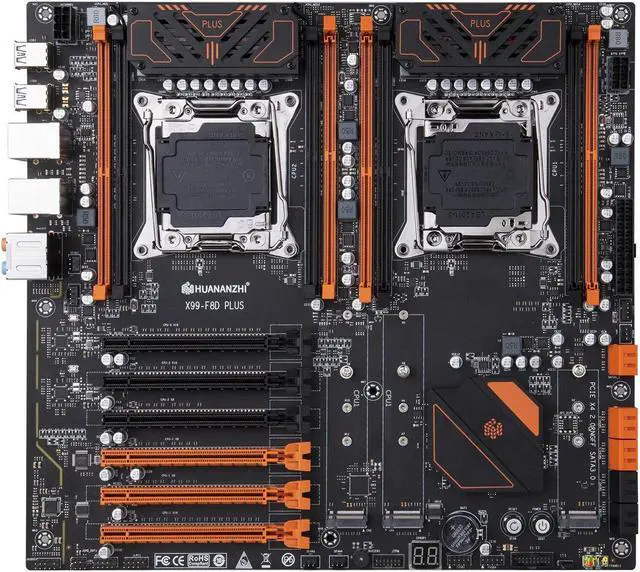 X99 Dual CPU Motherboard F8D PLUS Intel X99 LGA 2011-3 E5 V3 DDR4 RECC 512GB M.2 NVME NGFF USB3.0 E-ATX Server