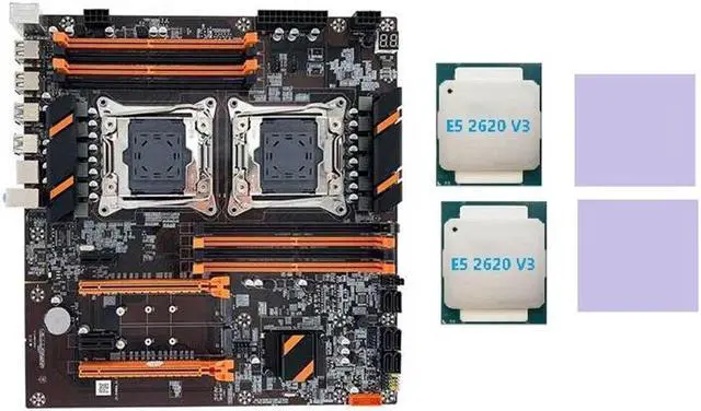 X99 Dual CPU Motherboard LGA2011 Support DDR4 ECC Memory Motherboard with 2XE5 2620 V3 CPU+2XThermal Pad