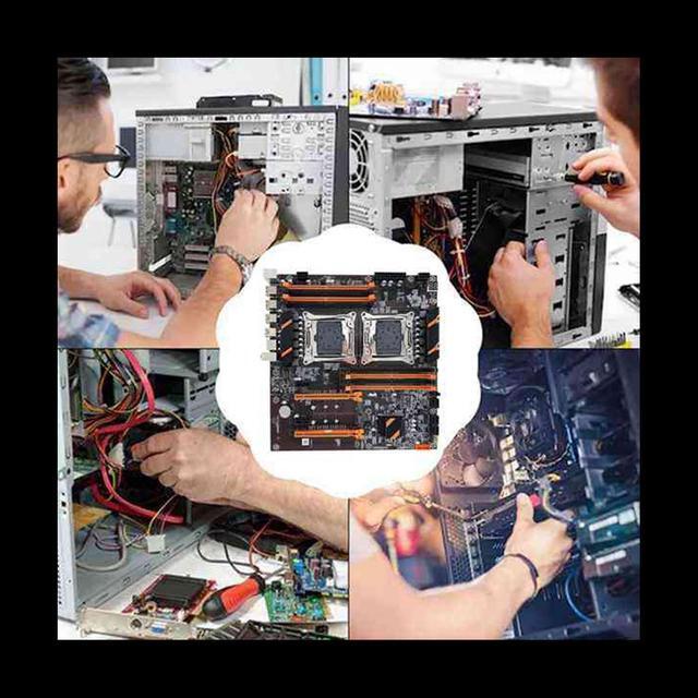 X99 Dual CPU Motherboard LGA2011 Support DDR4 ECC Memory Motherboard+2XE5 2650 V3 CPU+Switch Cable+Thermal Grease