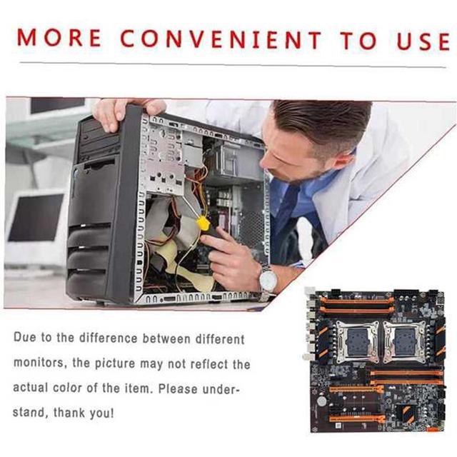 X99 Dual CPU Motherboard LGA2011 Support DDR4 ECC Memory Motherboard+2XE5 2620 V3 CPU+SATA Cable+Switch Cable