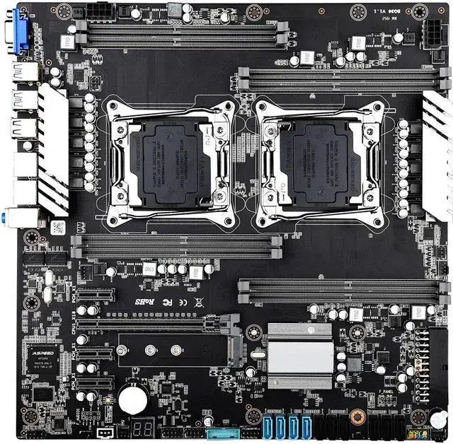 X99 Dual CPU Motherboard M.2 NVMe LGA 2011V3 V4 8 *DDR4 DIMM Up to 256GB Dual Gigabit Ethernet VGA USB3.0 10* SATA3.0