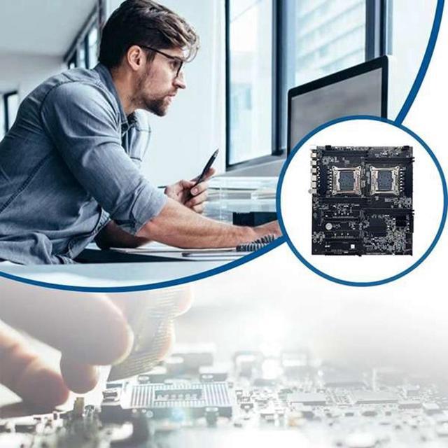 X99 Dual-Socket Motherboard LGA2011-3 Dual CPU Support RECC DDR4 Memory With 2XE5 2620 V3 CPU+Switch Cable