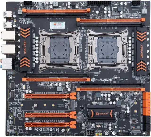 X99 F8D Motherboard Intel Dual CPU X99 LGA 2011-3 E5 V3 DDR4 RECC M.2 NVME NGFF USB3.0 E-ATX Server
