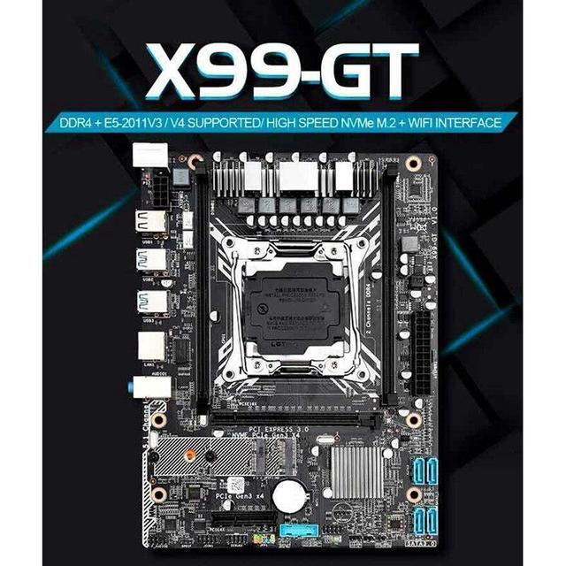 X99-GT Motherboard X99 LGA 2011-3/4 Dual Channels Support 2X32G DDR4 For E5 2678V3/2620V3/2650V3/V4 Processors