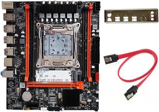 X99(X99H) Motherboard Kit with Baffle+SATA Cable LGA2011-V3 DDR3X4 ECC Server Memory Slot M.2 NVME PCI-E 3.0 X16 SATA3.0