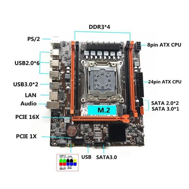 X99H Motherboard+E5 2673 V3 CPU+4G DDR3 RAM+Thermal Pad+Switch Cable+SATA Cable+Baffle LGA2011-V3 DDR3X4 Slot M.2 NVME