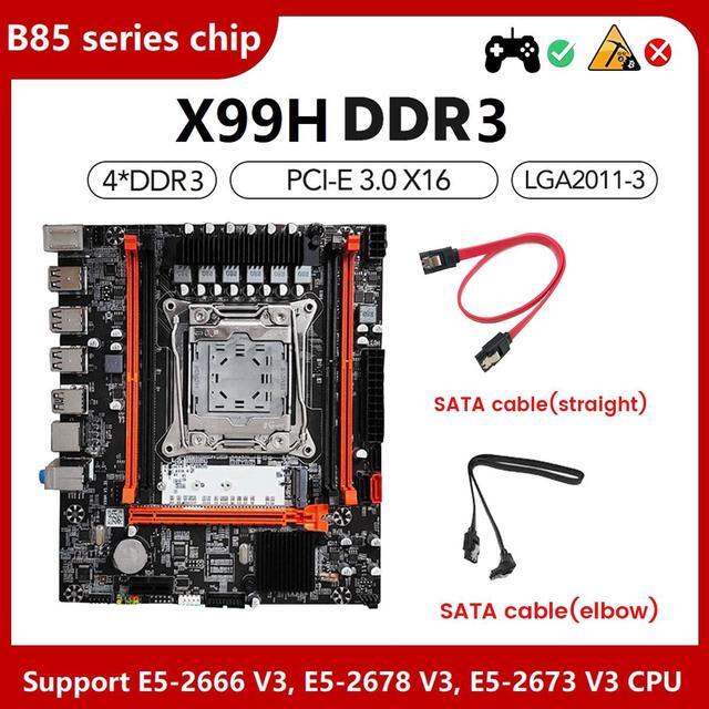 X99H(X99) PC Motherboard Kit+2XSATA Cable LGA2011-V3 DDR3X4 ECC Server RAM Slot M.2 NVME PCI-E X16 SATA3.0 Motherboard