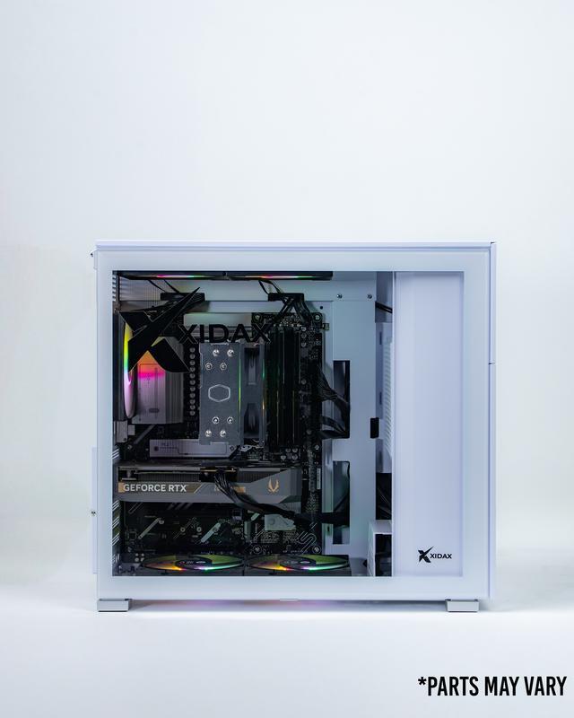 Xidax X-2 Series Intel Core I5 14400F 2.7GHz (Max: 4.7GHz) NVIDIA GeForce RTX 5060 8GB 1TB NVMe M.2 SSD 16GB (2x8GB) RAM Window 11 Home Xen White Gaming Desktop - Assembled & Serviced In U.S