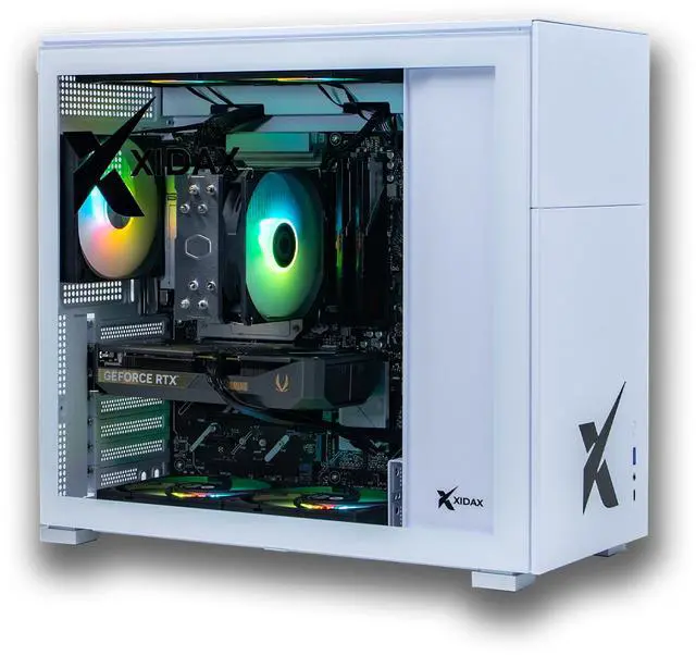 Xidax X-2 Series Intel Core i5 14400F 2.7GHz (Max: 4.7GHz) NVIDIA GeForce RTX 5060 8GB 1TB NVMe M.2 SSD 16GB (2x8GB) RAM Window 11 Home Xen White Gaming Desktop - Assembled & Serviced in U.S