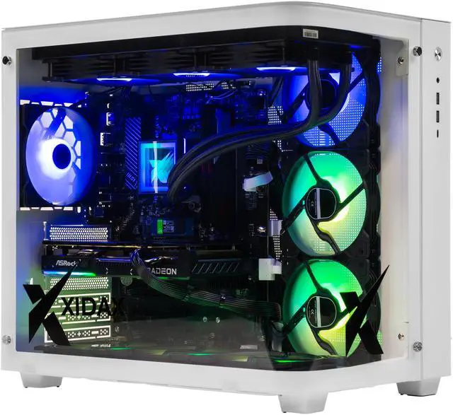 Xidax X-2 Series Intel Core i5 14400F 2.7GHz (up to 4.7GHz) AMD Radeon RX 9060XT 8GB 1TB NVMe M.2 SSD 16GB (2x8GB) RAM Window 11 Home Onami White Gaming Desktop - Assembled & Serviced in Utah