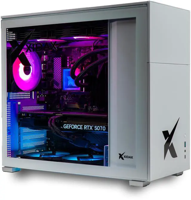 Xidax X-6 Series AMD Ryzen 5 7600 3.8GHz (up to 5.1GHz) NVIDIA GeForce RTX 5070 12GB 2TB NVMe M.2 SSD 32GB (2x16GB) RAM Window 11 Home XEN White Gaming Desktop - Assembled & Serviced in Utah