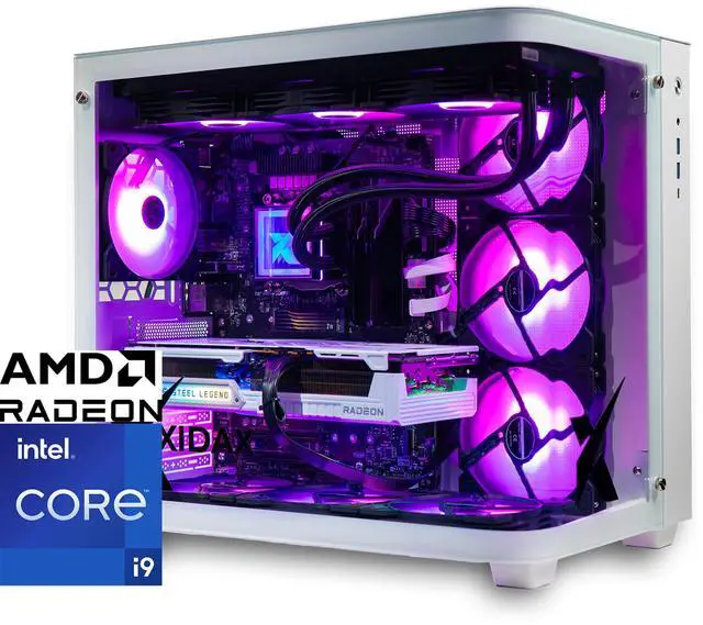 Xidax X-6 Series Intel Core i9 14900KF (up to 6.0GHz) AMD Radeon RX 9070XT 16GB 2TB NVMe M.2 SSD 32GB (2x16GB) RAM Liquid cooling Genuine Window 11 Home Onami White Gaming Desktop - Assembled & Serviced in Utah