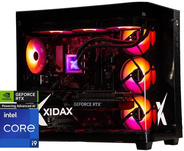 Xidax X-6 Series Intel Core i9 14900KF (up to 6.0GHz) NVIDIA GeForce RTX 5090 32GB 2TB NVMe M.2 SSD 64GB (2x32GB) RAM Liquid cooling Genuine Window 11 Home Onami Black Gaming Desktop - Assembled & Serviced in Utah