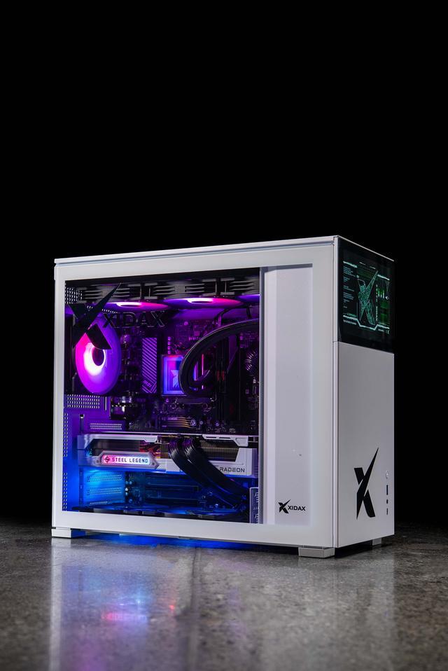 Xidax X6 Gaming Desktop-AMD RYZEN 7 9800X3D (up To 5.2GHz)AMD Radeon RX 9070XT 16GB32GB (2x16GB) DDR5 5600MHz2TB M.2 NVMeGenuine Windows 11 HomeXen White Case With 8" LCD Screen On Front