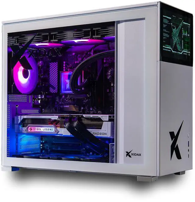 Xidax X6 Gaming desktop-AMD RYZEN 7 9800X3D (up to 5.2GHz)AMD Radeon RX 9070XT 16GB32GB (2x16GB) DDR5 5600MHz2TB M.2 NVMeGenuine Windows 11 HomeXen White Case with 8" LCD screen on front
