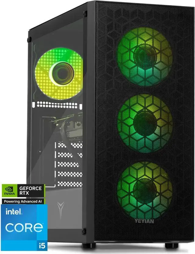 YEYIAN Gaming Desktop PC YUMI INTEL Core i5-14400F GeForce RTX5060 8GB 16GB DDR5 1TB SSD 650W Gold PSU Windows 11 Home