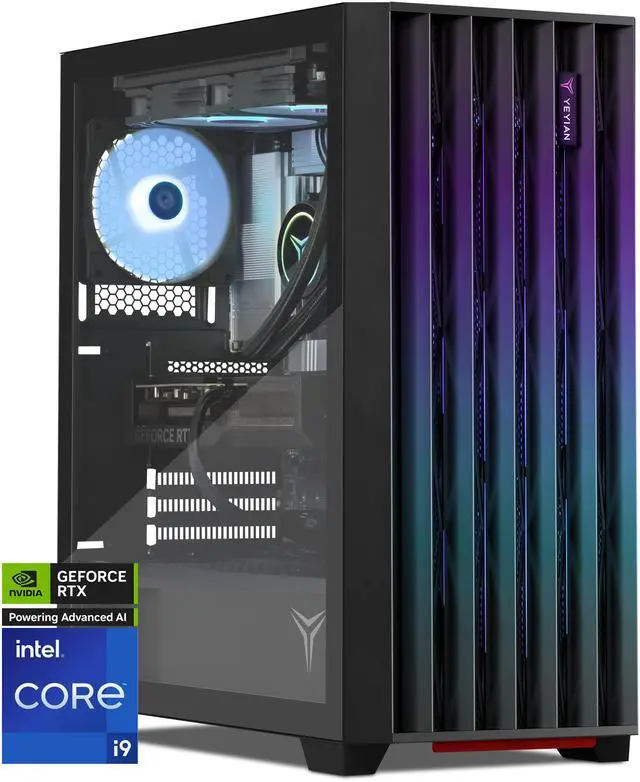 Yeyian Gaming Desktop Phoenix Tempered Glass Intel Core i9-14900KF GeForce RTX 5070 – Ai Powered 32GB DDR5 6000MHz RGB 2 TB NVMe SSD 240mm AIO Windows 11 Home - YPI-PG49KFC-5701N