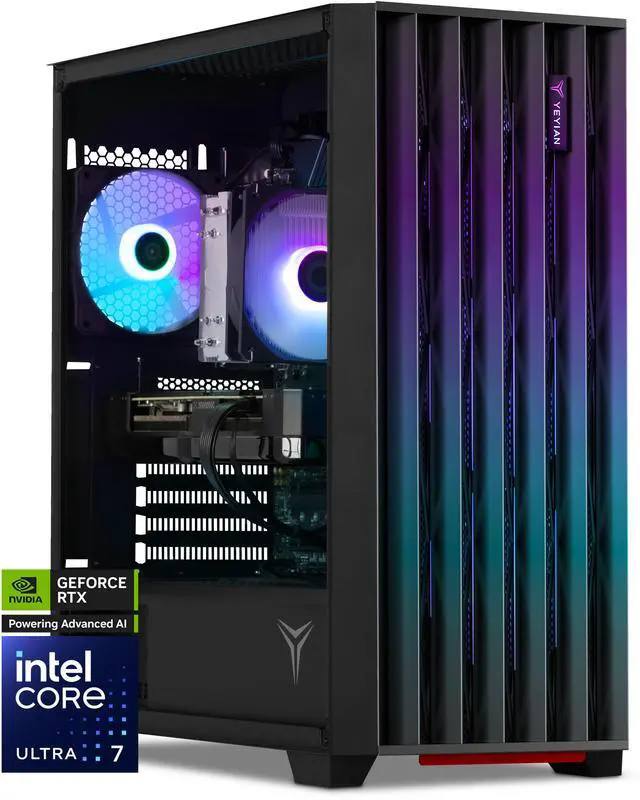 Yeyian Gaming Desktop Phoenix Tempered Glass Intel Core Ultra 7 265F GeForce RTX 5070 – AI Powered 32GB DDR5 6000MHz RGB 2 TB NVMe SSD Windows 11 Home - YPI-PG265FC-5701N