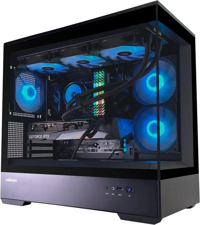 Zalman Gaming Desktop i7-14700K 32GB DDR4 RTX 4060Ti 8GB 2TB NVMe 360MM Water Cooler WiFi 6E Built-in