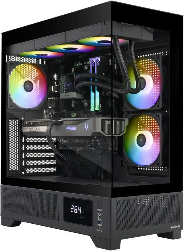 ZOTAC MEK AI-Enhanced Gaming PC Desktop Computer - NVIDIA GeForce RTX 5070 AMD Ryzen 5 7600X up to 5.3GHz 32GB RGB DDR5 2TB NVME M.2 SSD 850W 80+ GOLD PSU WiFi 5 BT 5.2 Windows 11 Home 64-bit