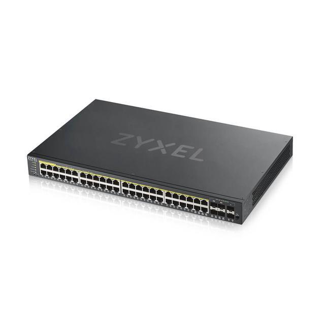 ZyXEL 48-Port Gigabit Smart Nebula Cloud Managed PoE Switch 48 PoE+ Ports At 375W With 2 SFP Uplinks TAA Compliant GS1920-48HPv2