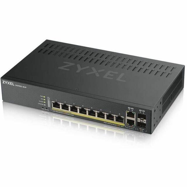 ZyXEL GS1920-8HPv2 8-Port Gigabit Smart Nebula Cloud Managed PoE Switch 8 PoE+ Ports At 130W With 2 SFP Uplinks
