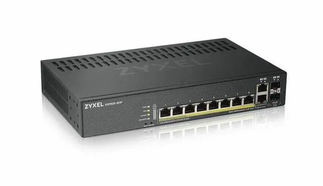 ZyXEL GS1920-8HPv2 8-Port Gigabit Smart Nebula Cloud Managed PoE Switch 8 PoE+ Ports at 130W with 2 SFP Uplinks