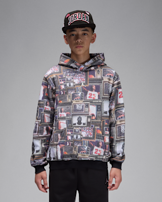 Nike Jordan Big Kids' Brooklyn Printed Fleece Pullover Hoodie