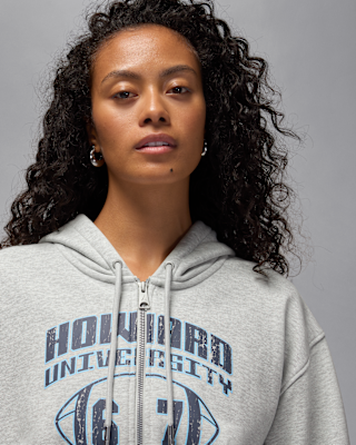 Nike Jordan Flight Fleece X Howard University Women's Full-Zip Cropped Hoodie