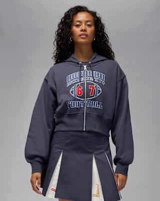 Nike Jordan Flight Fleece x Howard University Women's Full-Zip Cropped Hoodie