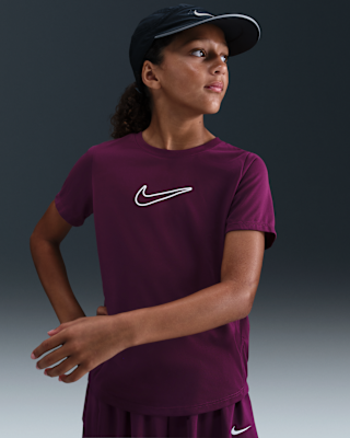 Nike Nike One Fitted Big Kids' (Girls') Dri-FIT Short-Sleeve Top