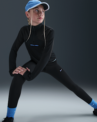 Nike Nike Pro Big Kids' (Girls') Therma-FIT 1/2-Zip Long-Sleeve Top