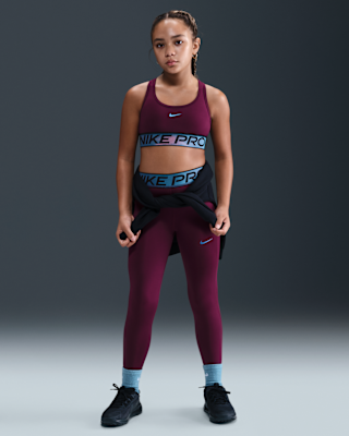 Nike Nike Pro Swoosh Big Kids' Sports Bra With Shine Accents