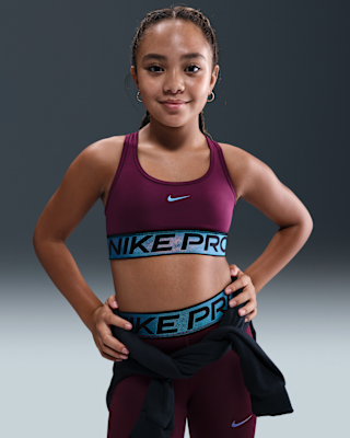 Nike Nike Pro Swoosh Big Kids' Sports Bra with Shine Accents