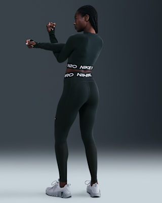 Nike Nike Pro Women's Mid-Rise Mesh-Paneled Leggings