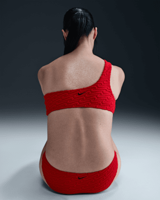 Nike Nike Swim Swoosh Link Women's Terry Asymmetrical Bikini Top