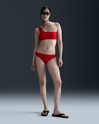 Nike Nike Swim Swoosh Link Women's Terry Asymmetrical Bikini Top