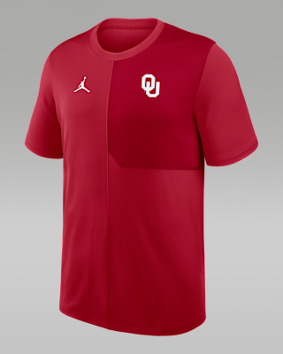 Nike Oklahoma Sideline Coach Men's Jordan Brand Dri-FIT College Top